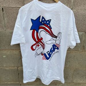 Vintage USA Shirt XL Single Stitch Graphic Print 90s Gymnastics Olympics